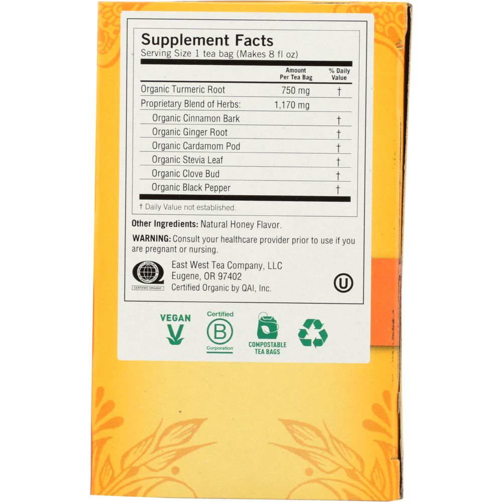 YOGI TEAS: Honey Chai Turmeric Vitality Tea, 16 bg