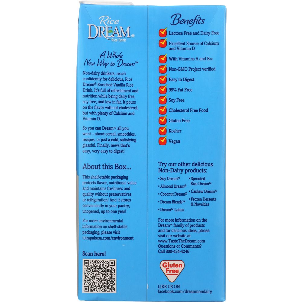 DREAM: Rice Dream Vanilla Enriched, 64 fo