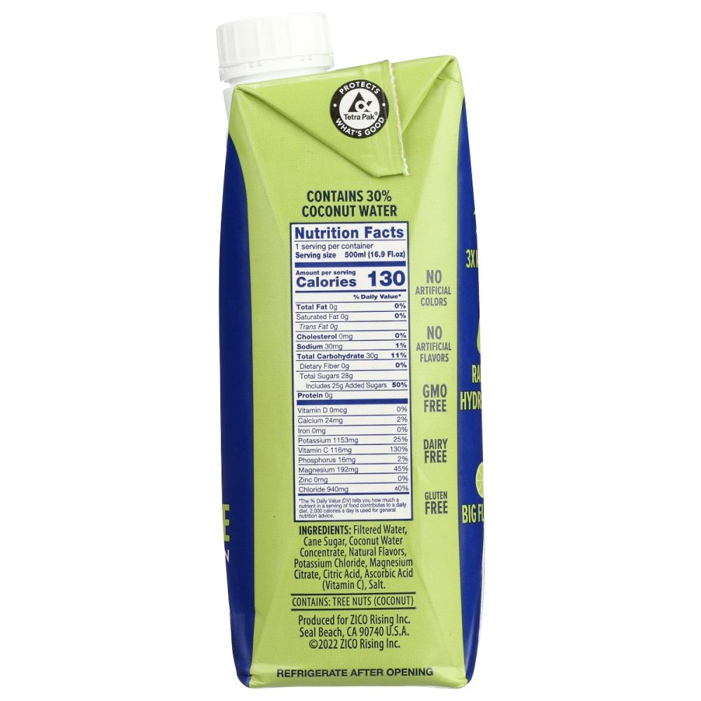 ZICO: Water Hydrate Coconut Lime, 16.9 fo