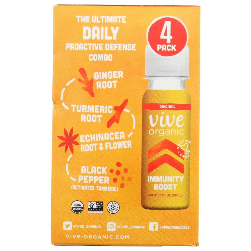 VIVE ORGANIC: Shot Immunity 4Pk, 8 oz