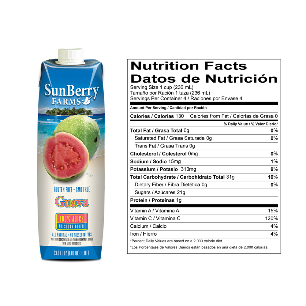 SUNBERRY FARMS: 100% Guava Juice, 33.81 oz