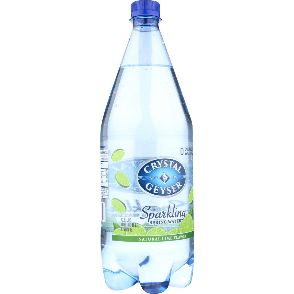 CRYSTAL GEYSER: Sparkling Mineral Water Lime, 1.25 lt