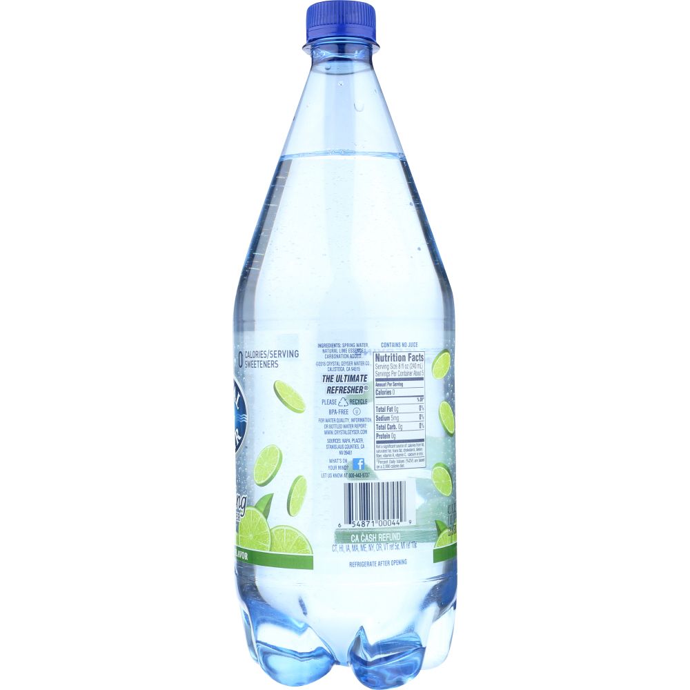 CRYSTAL GEYSER: Sparkling Mineral Water Lime, 1.25 lt