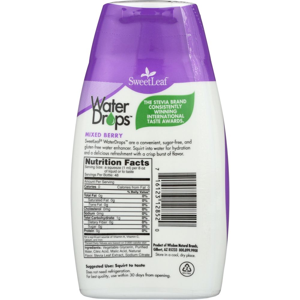 SWEETLEAF STEVIA: Water Drop Mixed Berry, 1.62 fo