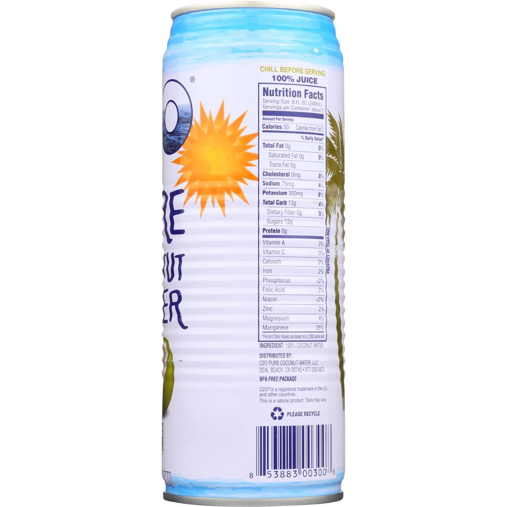 C20: Pure Coconut Water, 17.5 oz