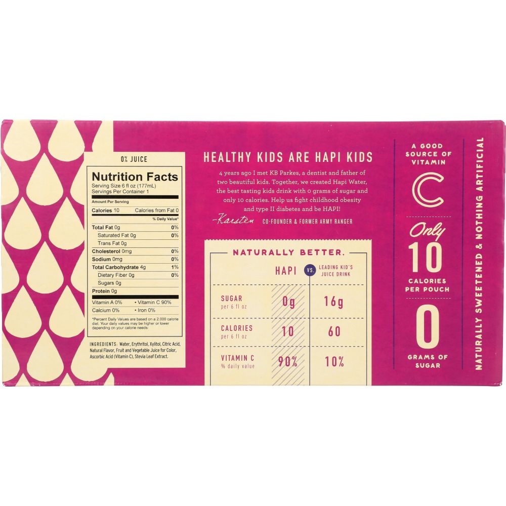 HAPI DRINKS: Water Grape Hapi, 8 pk