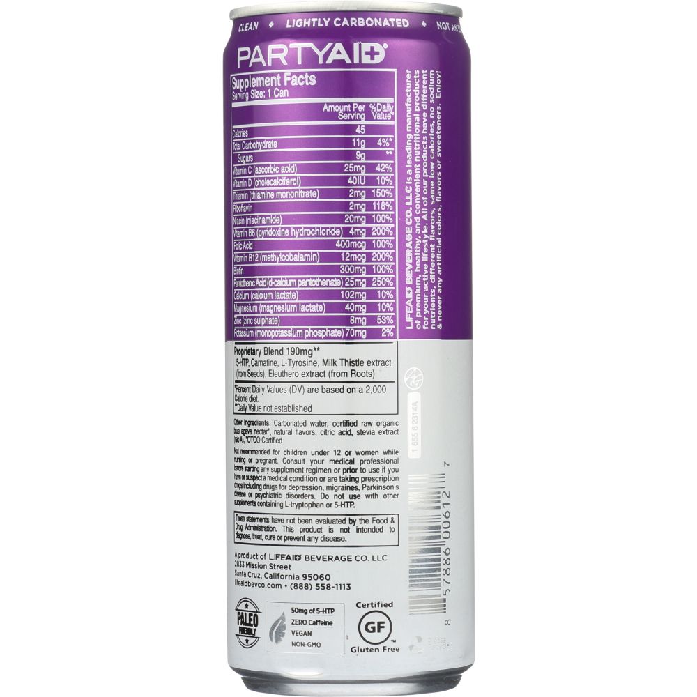 LIFEAID BEVERAGE: Partyaid, 12 fl oz