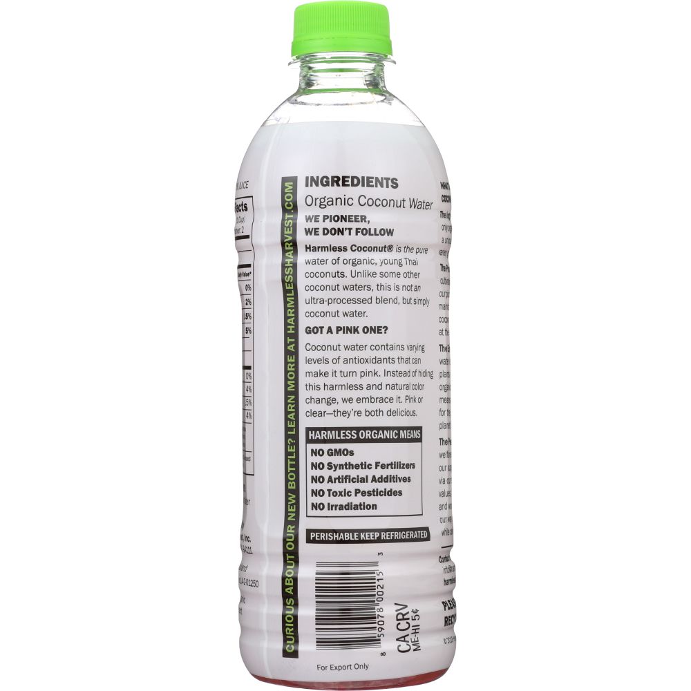 HARMLESS HARVEST: Organic Raw Coconut Water, 16 oz