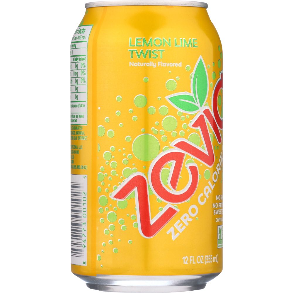ZEVIA: Zero Calorie Soda Lemon Lime Twist 6-12 fl oz, 72 fl oz