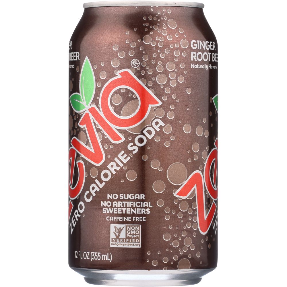 ZEVIA: All Natural Zero Calorie Soda Ginger Root Beer 6-12 fl oz, 72 fl oz