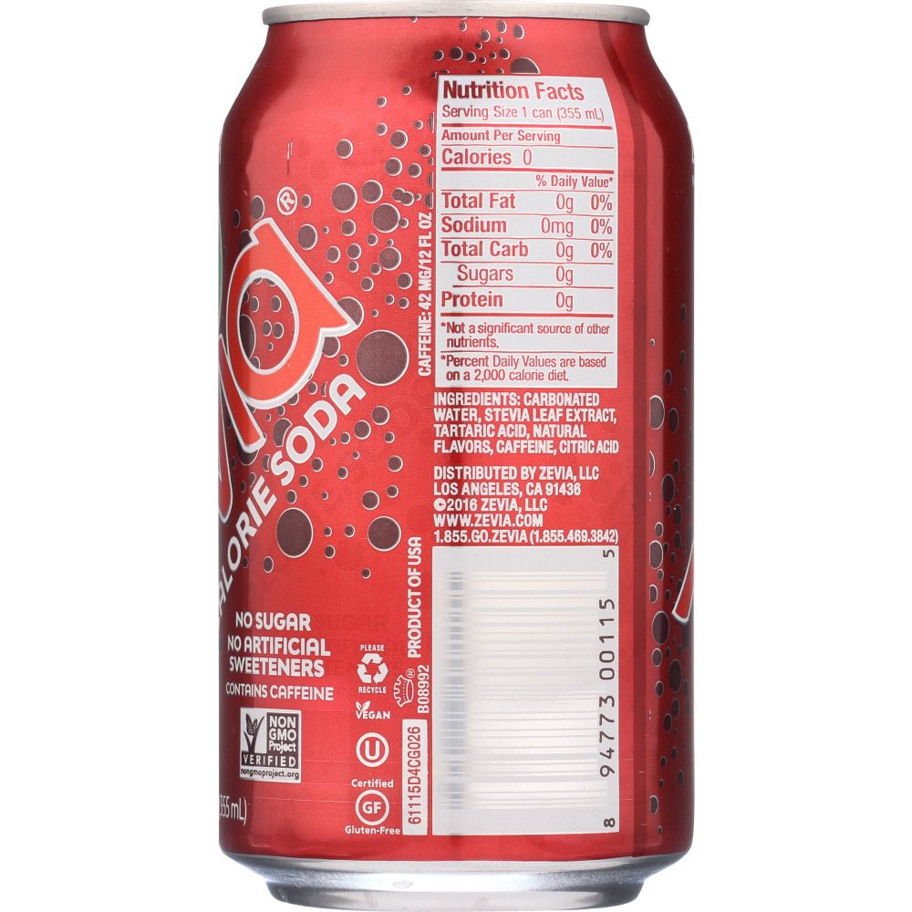 ZEVIA: Zero Calorie Soda Dr. Zevia 6-12 fl oz, 72 fl oz