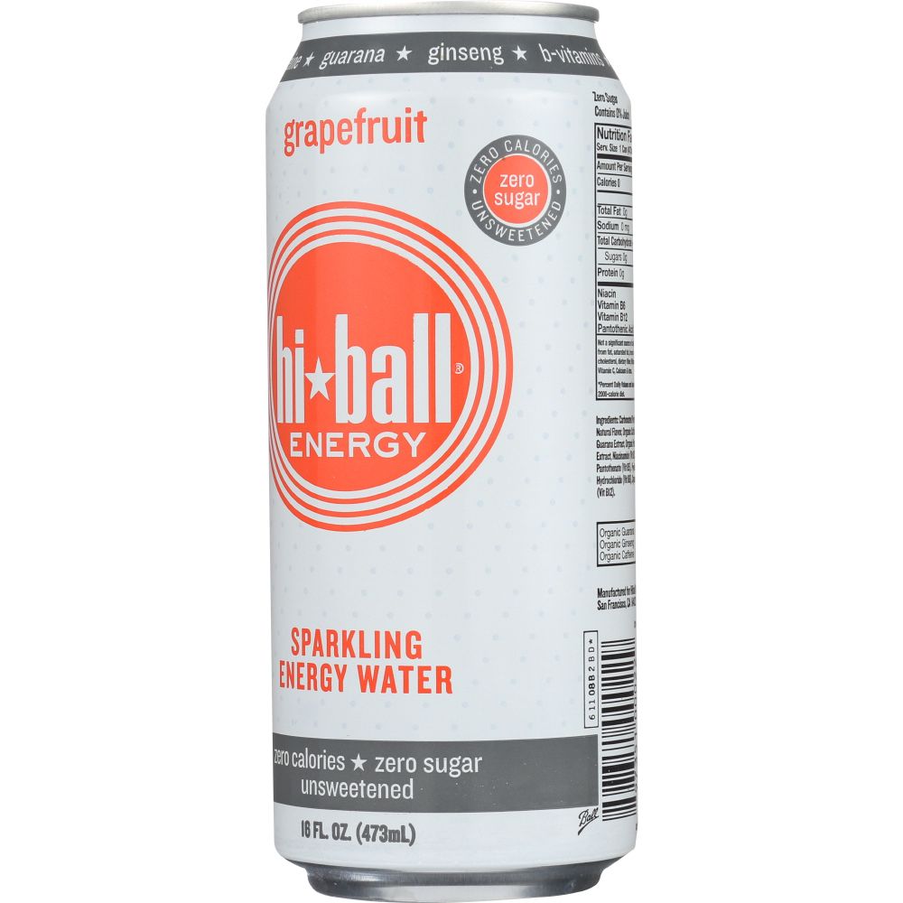 HI BALL ENERGY: Grapefruit Sparkling Energy Water, 16 oz