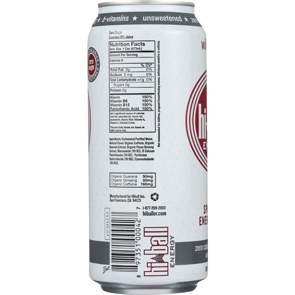 Hi Ball Energy Wild Berry Sparkling Energy Water, 16 Oz