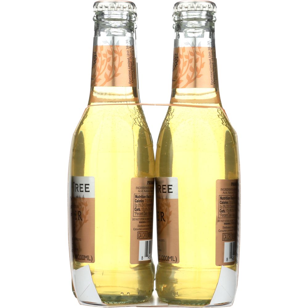 FEVER-TREE: Premium Ginger Ale 4x6.8 oz Bottles, 27.2 oz