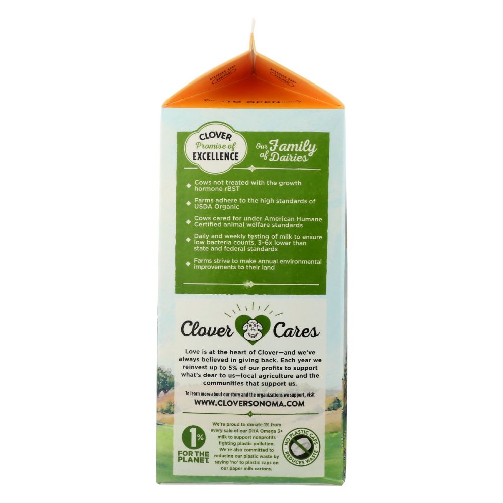 CLOVER SONOMA: Dha Omega 3 Organic 2 Percent Reduced Fat Milk, 64 fo
