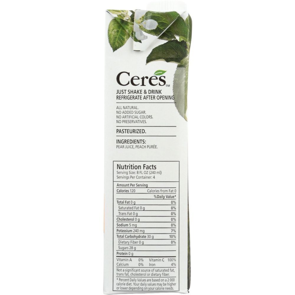CERES: Peach Juice, 33.8 fo