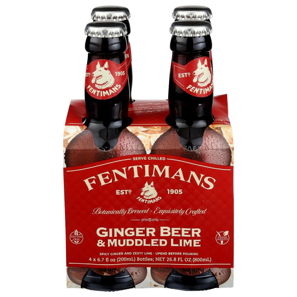 FENTIMANS: Mixer Ginger Beer Muddled Lime 4 pk, 26.8 fo