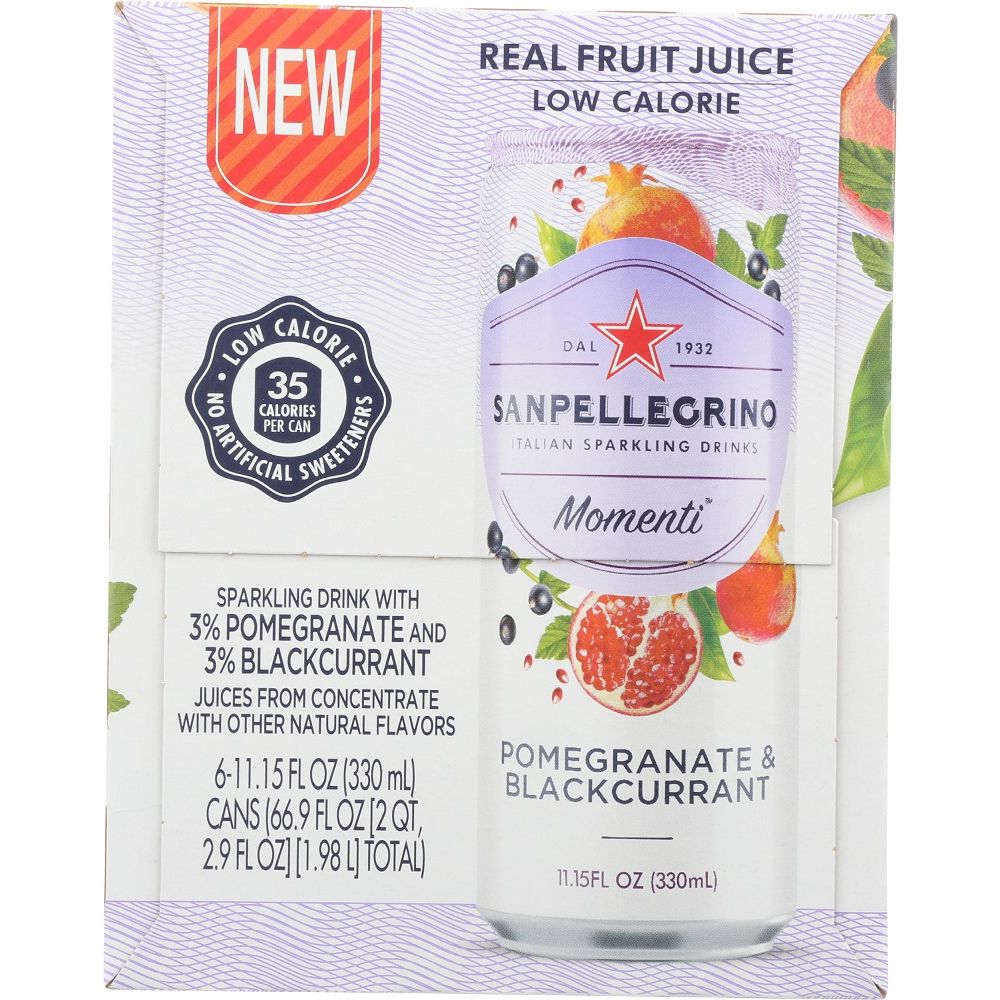 SAN PELLEGRINO: Momenti Pomegranate & Blackcurrant Sparkling Drinks 6 Count, 66.90 fl oz