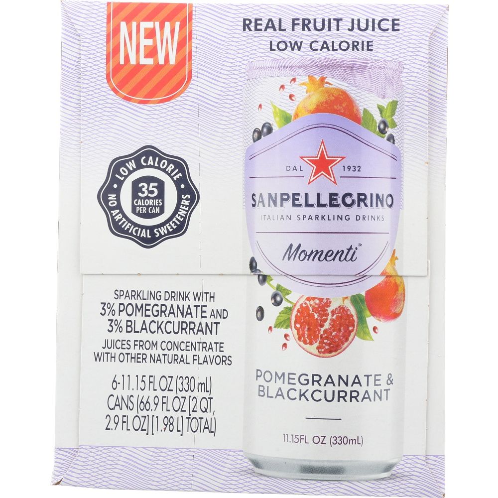 SAN PELLEGRINO: Momenti Pomegranate & Blackcurrant Sparkling Drinks 6 Count, 66.90 fl oz