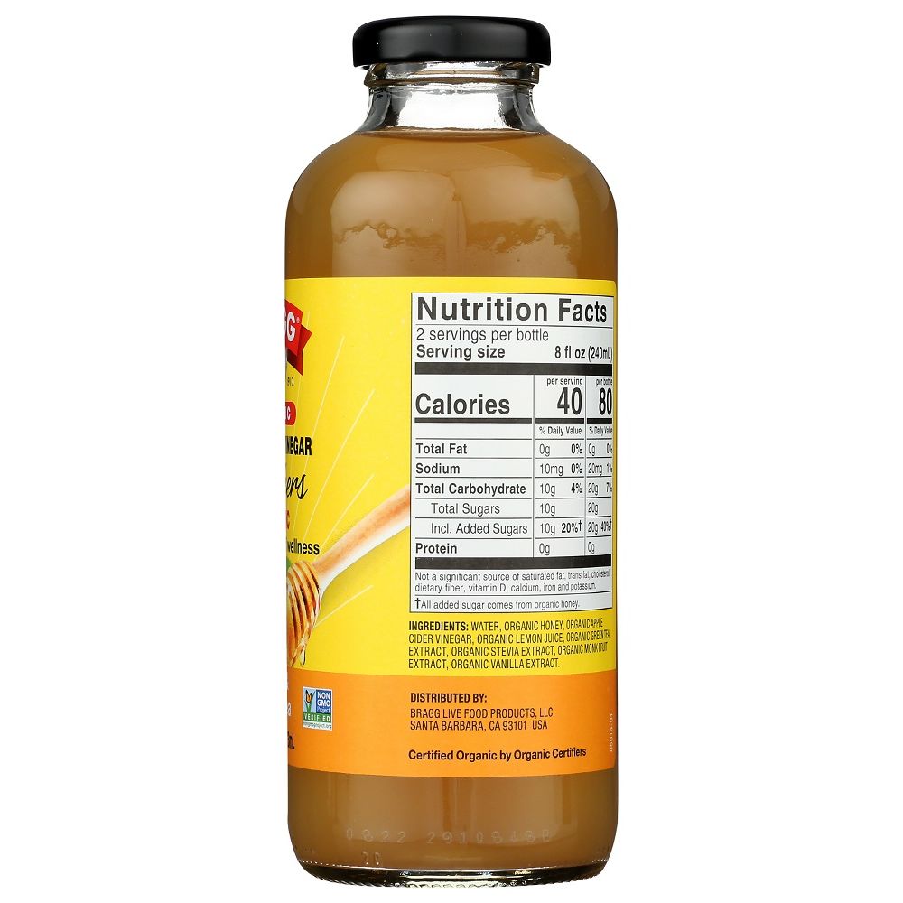BRAGG: Organic Honey & Green Tea Apple Cider Vinegar Refreshers, 16 oz
