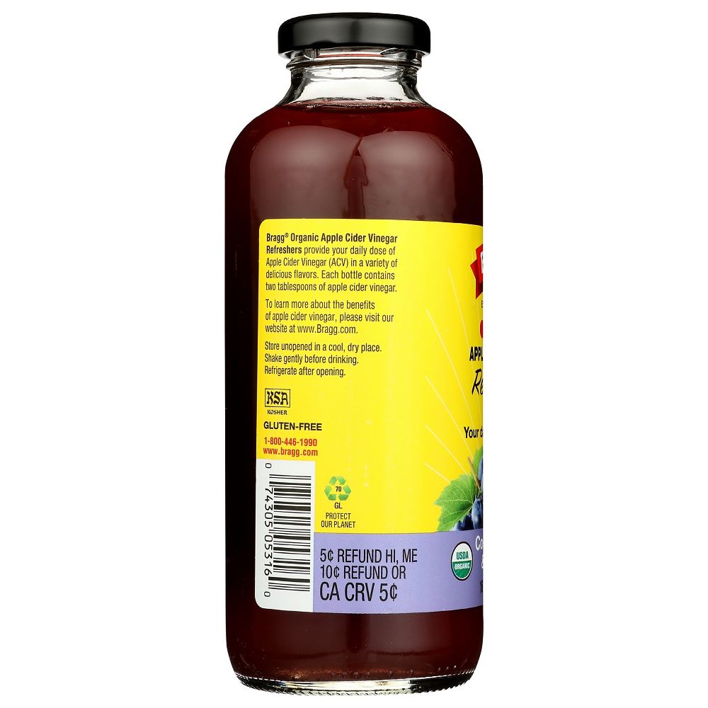BRAGG: Organic Concord Grape & Hibiscus Apple Cider Vinegar Refreshers, 16 oz