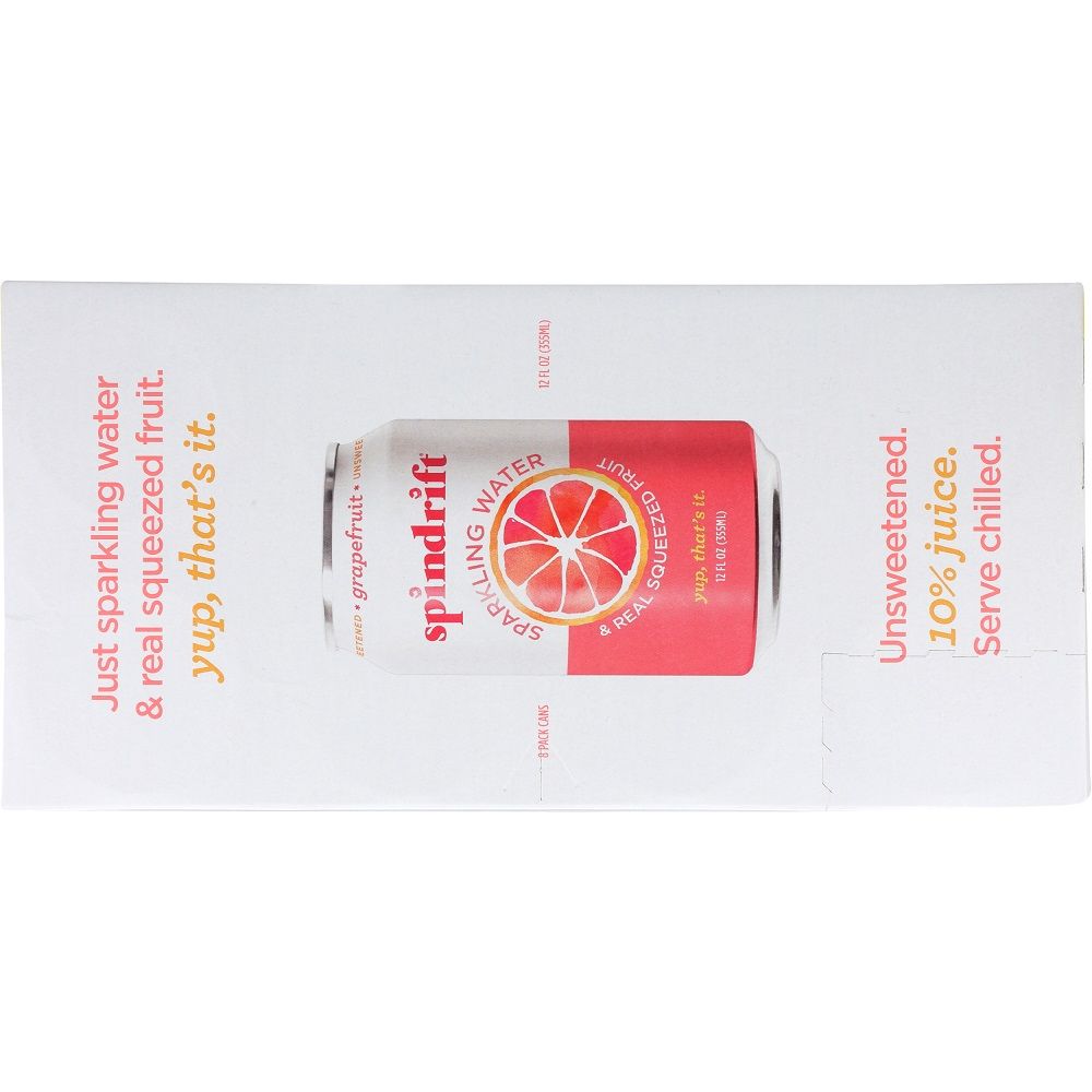 SPINDRIFT: Grapefruit Sparkling Water 8 Pack, 96 fo