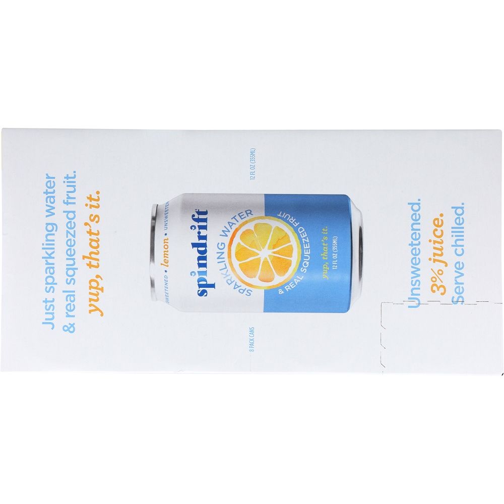 SPINDRIFT: Lemon Sparkling Water 8 Pack, 96 fo