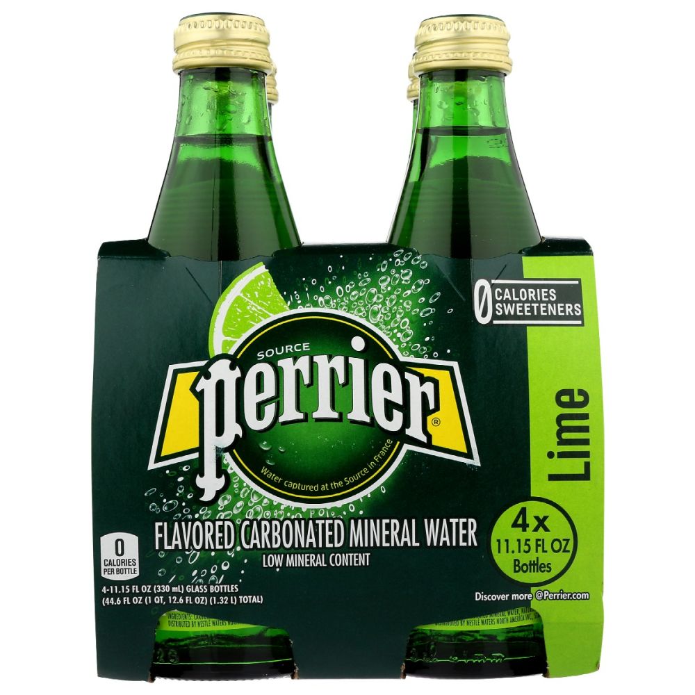 PERRIER: Lime Sparkling Water 4 Pack, 44.6 fo