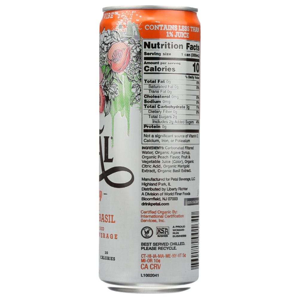 PETAL: Sparkling Peach Marigold Basil, 12 fo