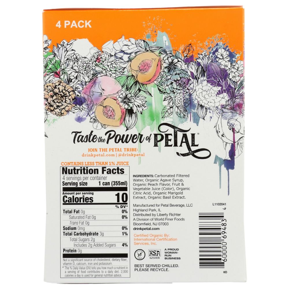 PETAL: Sparkling Peach Marigold Basil 4 Pk, 48 fo