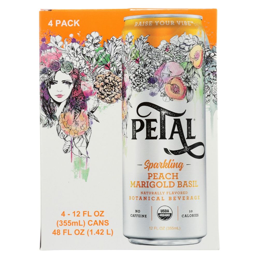 PETAL: Sparkling Peach Marigold Basil 4 Pk, 48 fo