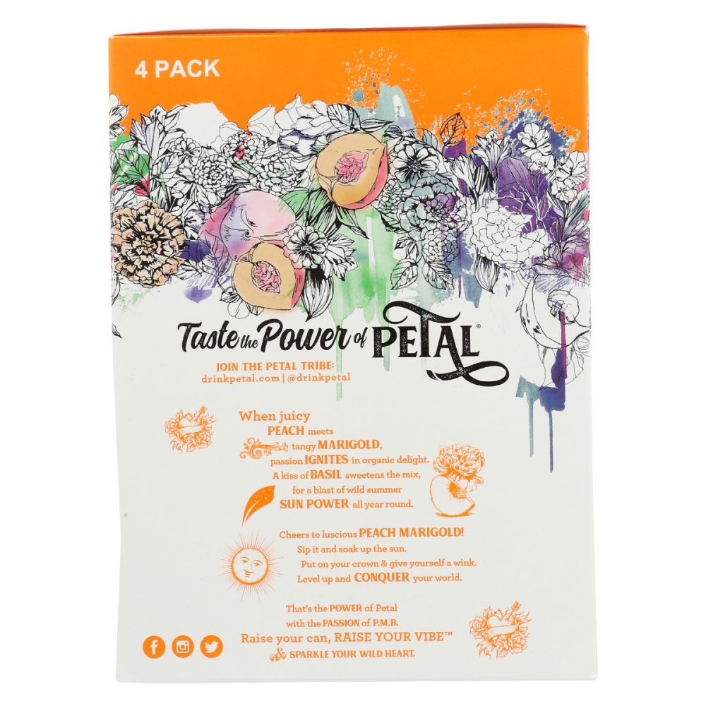 PETAL: Sparkling Peach Marigold Basil 4 Pk, 48 fo