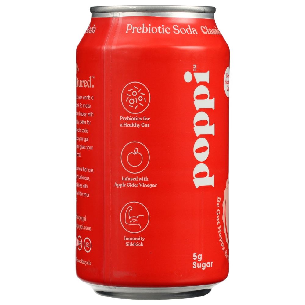 POPPI: Classic Cola Prebiotic Soda, 12 fo