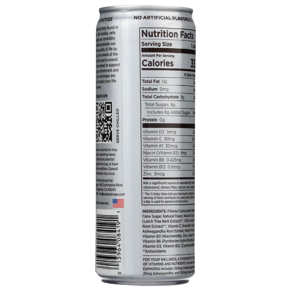 BODY INTELLIGENCE: Euphoria Intelligent Sparkling Water Pomegranate Mixed Berries, 12 fo