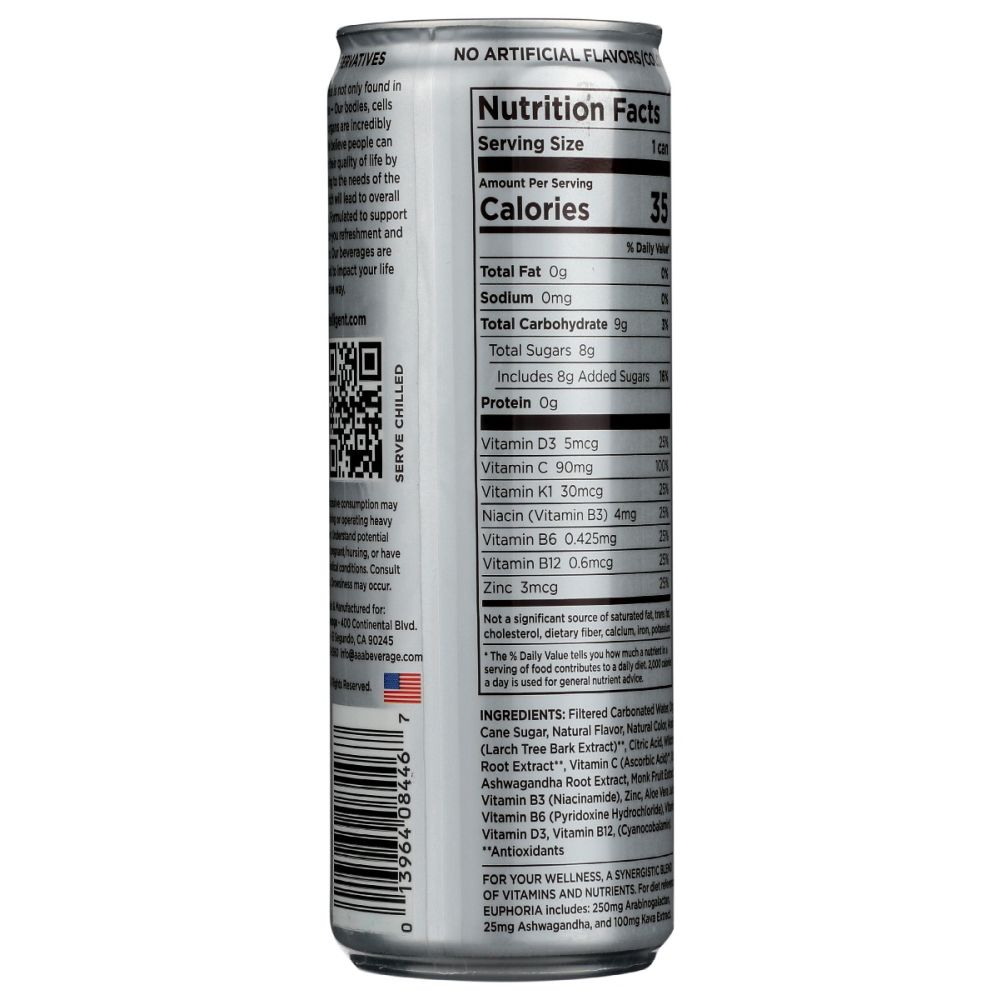 BODY INTELLIGENCE: Euphoria Intelligent Sparkling Water Grapefruit Mint Basil, 12 fo