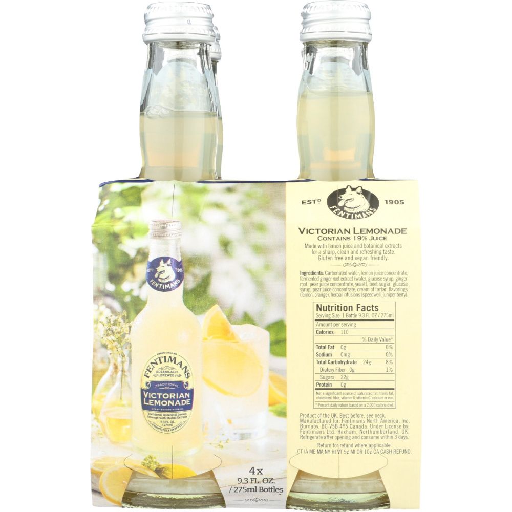 FENTIMANS: Bev 4Pk Lmnade Vctrn, 37.2 fo