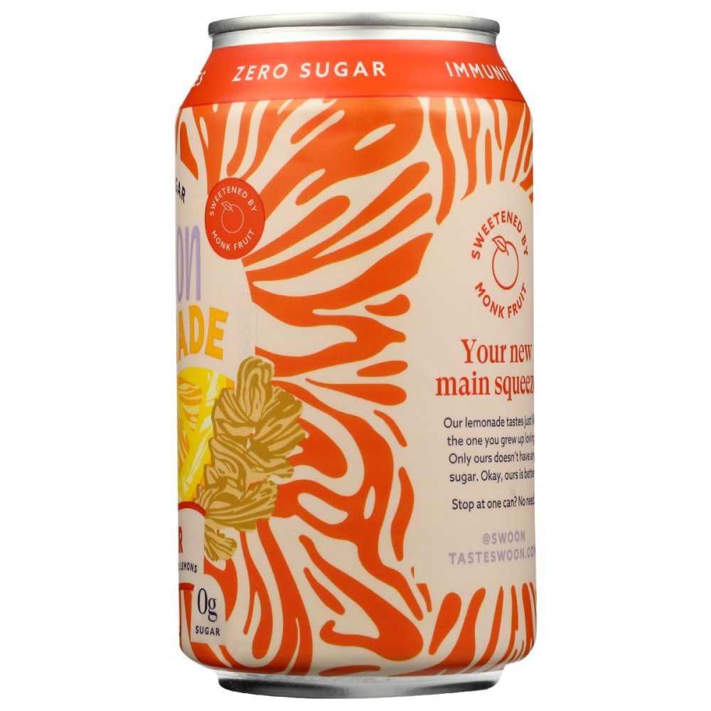 SWOON: Lemonade Ginger Zero Sugr, 12 fo