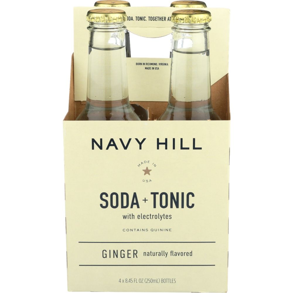 NAVY HILL: Soda Tonic Ginger 4 Count, 33.8 fo