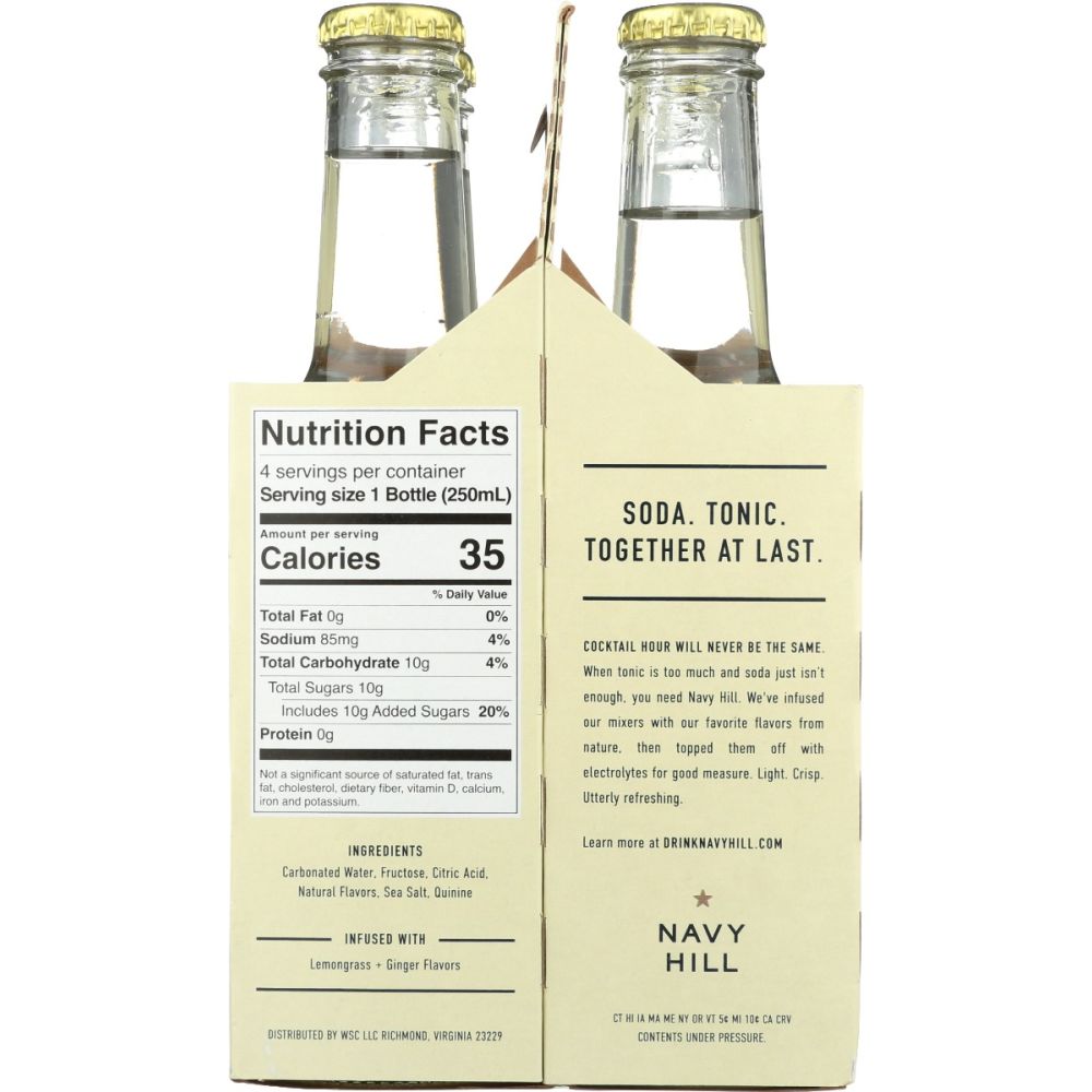 NAVY HILL: Soda Tonic Ginger 4 Count, 33.8 fo