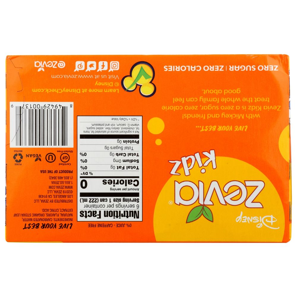 ZEVIA: Kidz Orange Cream 6Pack, 45 fo