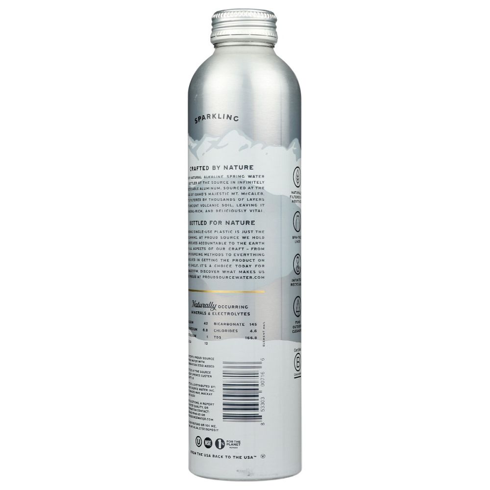 PROUD SOURCE: Rocky Mountains Sparkling Spring Water, 25.3 fo