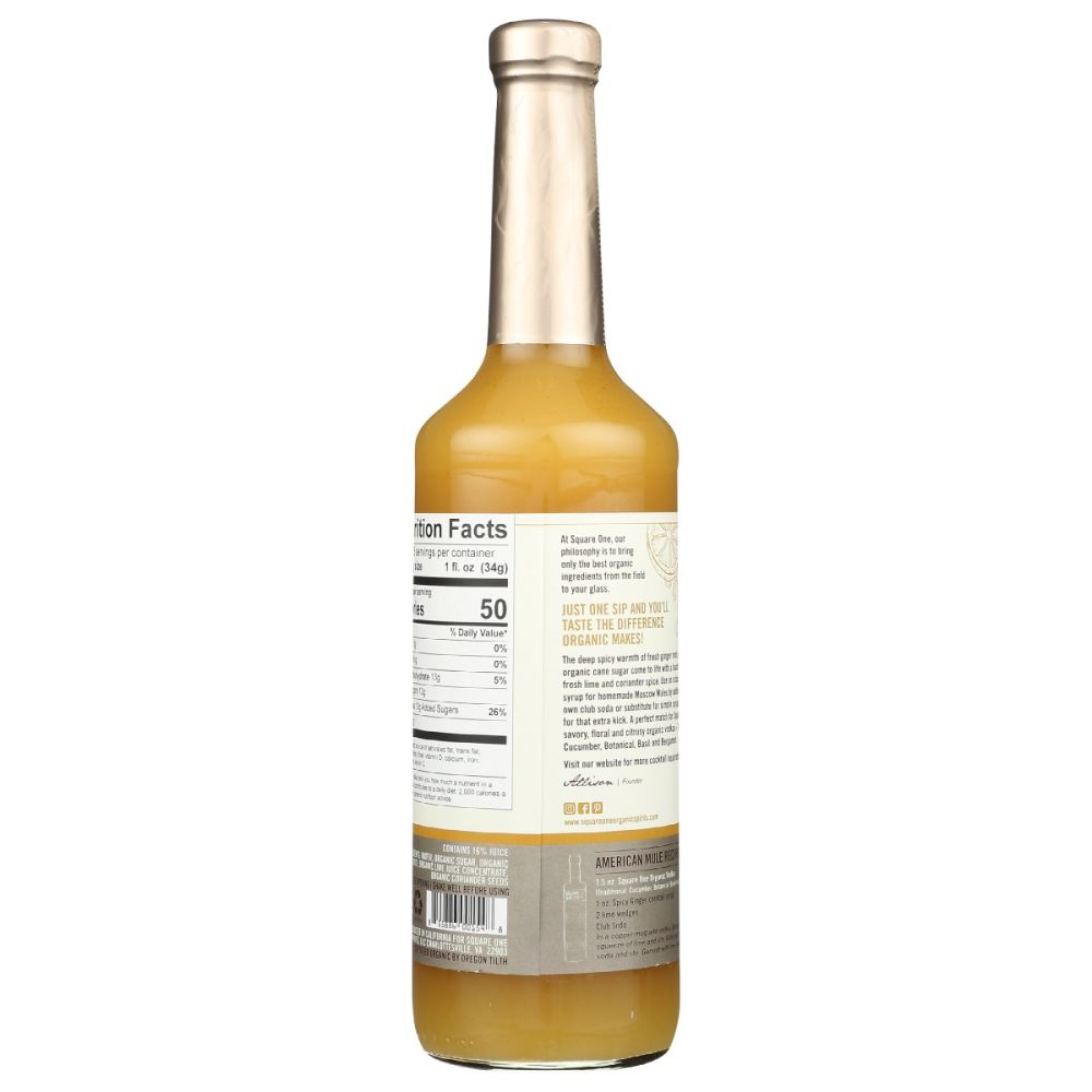 SQUARE ONE ORGANIC SPIRITS: Spicy Ginger Syrup, 750 ml
