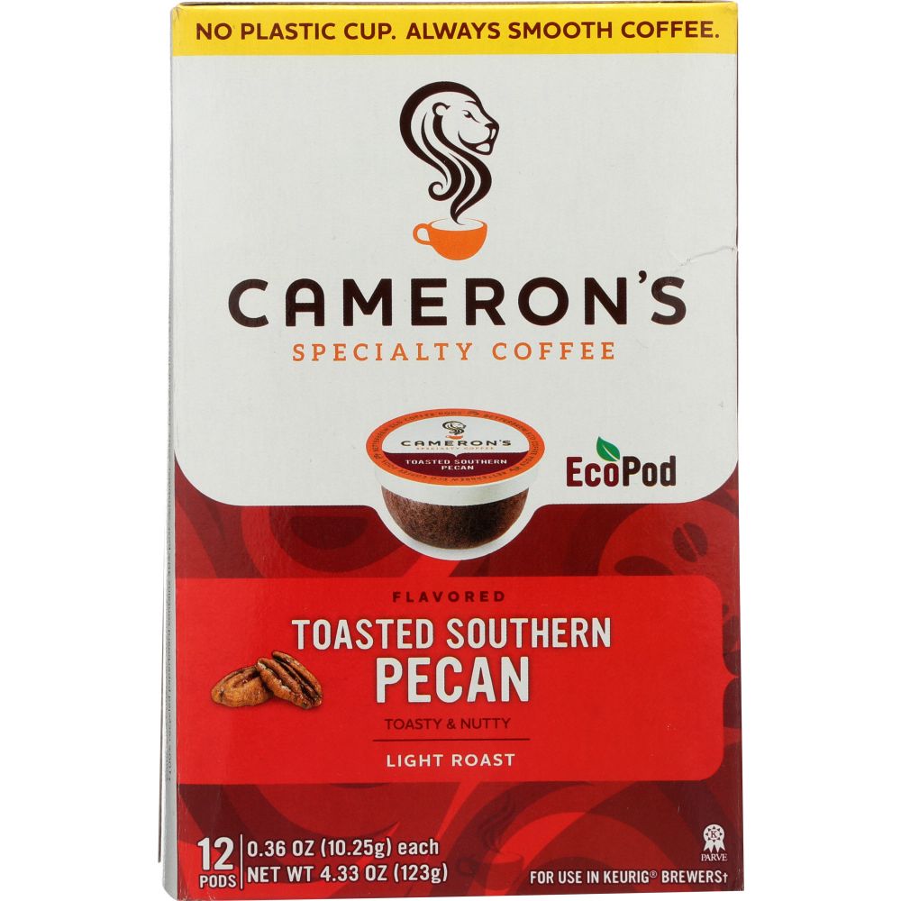 CAMERONS COFFEE: Toasted Pecan Coffee Pods Single Serve, 12 ea