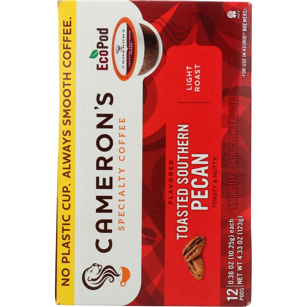 CAMERONS COFFEE: Toasted Pecan Coffee Pods Single Serve, 12 ea