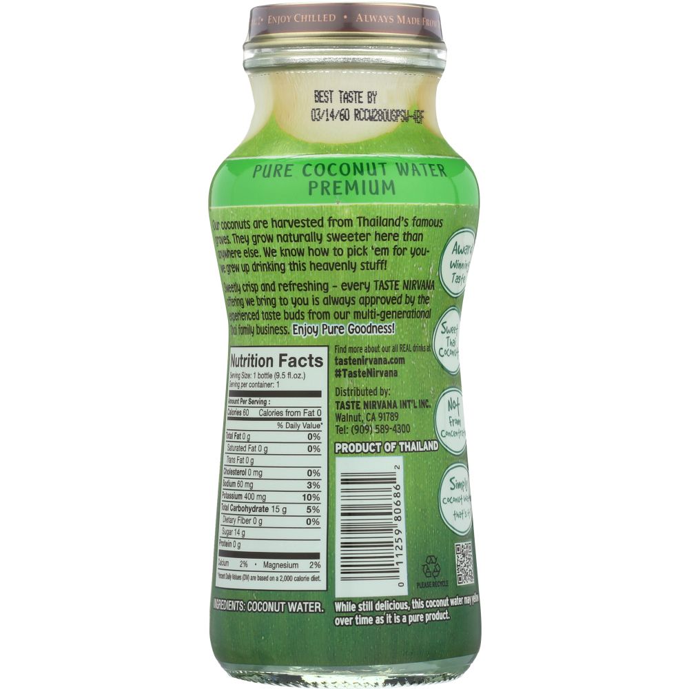 TASTE NIRVANA: Real Coconut Water, 9.5 oz