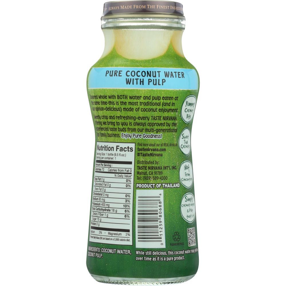 TASTE NIRVANA: Coconut Water with Pulp, 9.5 oz