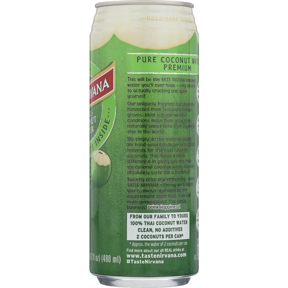 TASTE NIRVANA: Real Coconut Water in Can, 16.2 oz