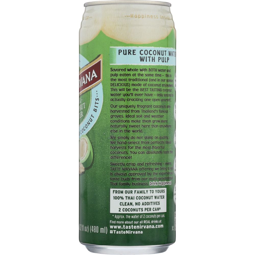 TASTE NIRVANA: Coconut Water with Pulp in Can, 16.2 oz