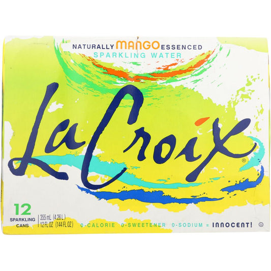 LACROIX: 100% Natural Sparkling Water Mango 12 Cans,144 oz