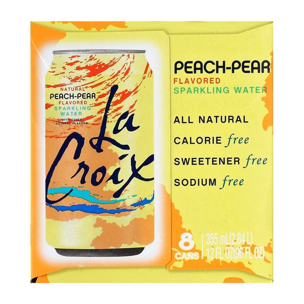 LA CROIX: Water Sparkle Peach Pear 8 Pack, 96 oz